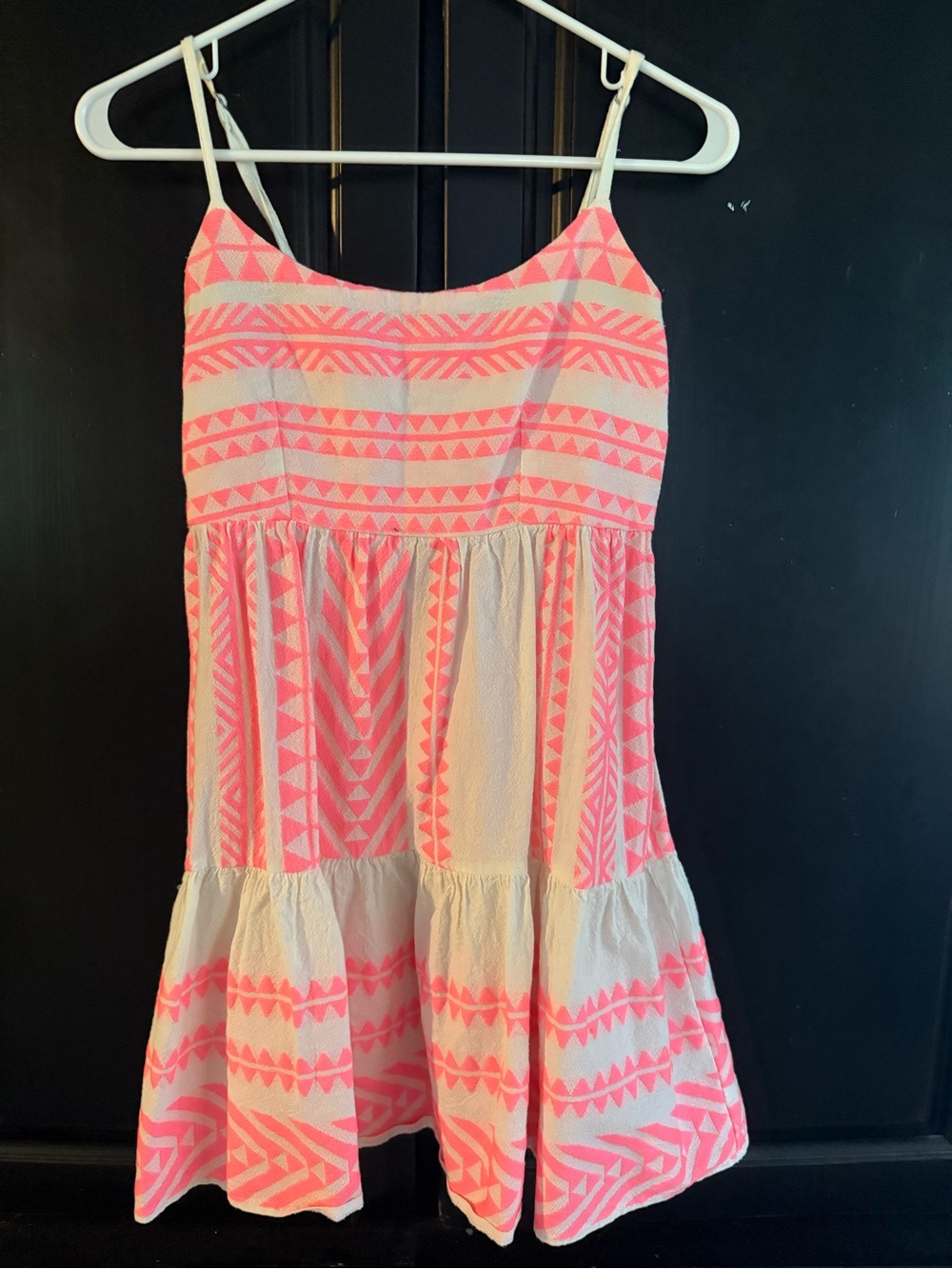 Girls' Pink Patterned Spaghetti-Strap Dress - Casual Summer
